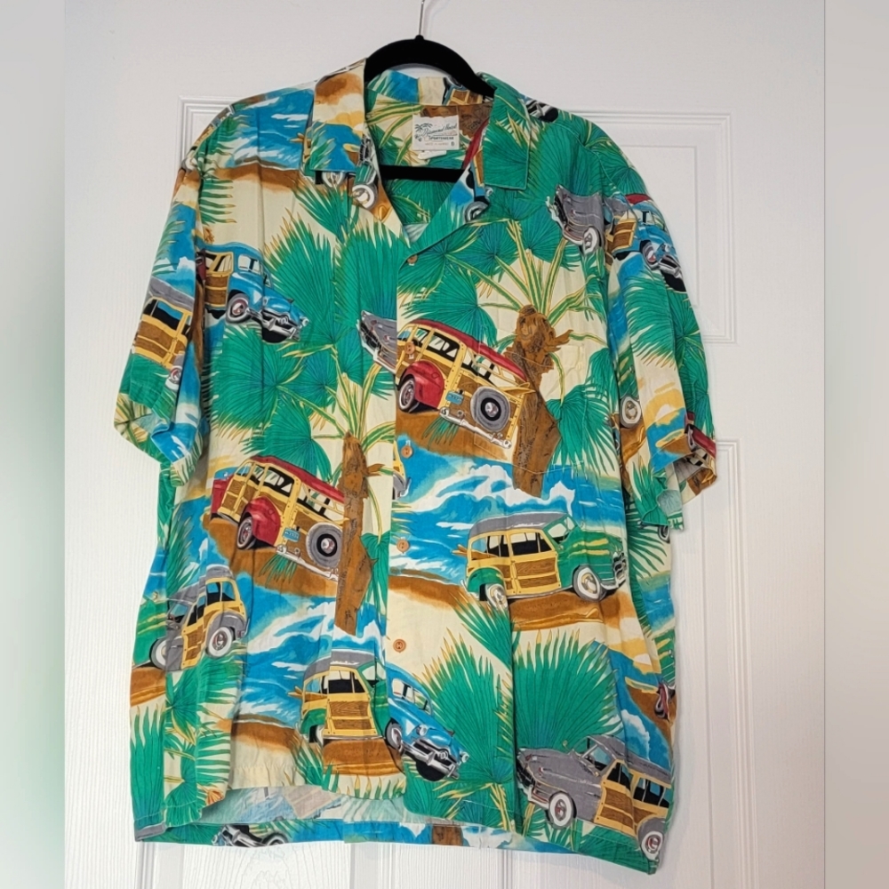 Vintage Men's Diamond Head Sportswear Woody Car Hawaiian Shirt XL